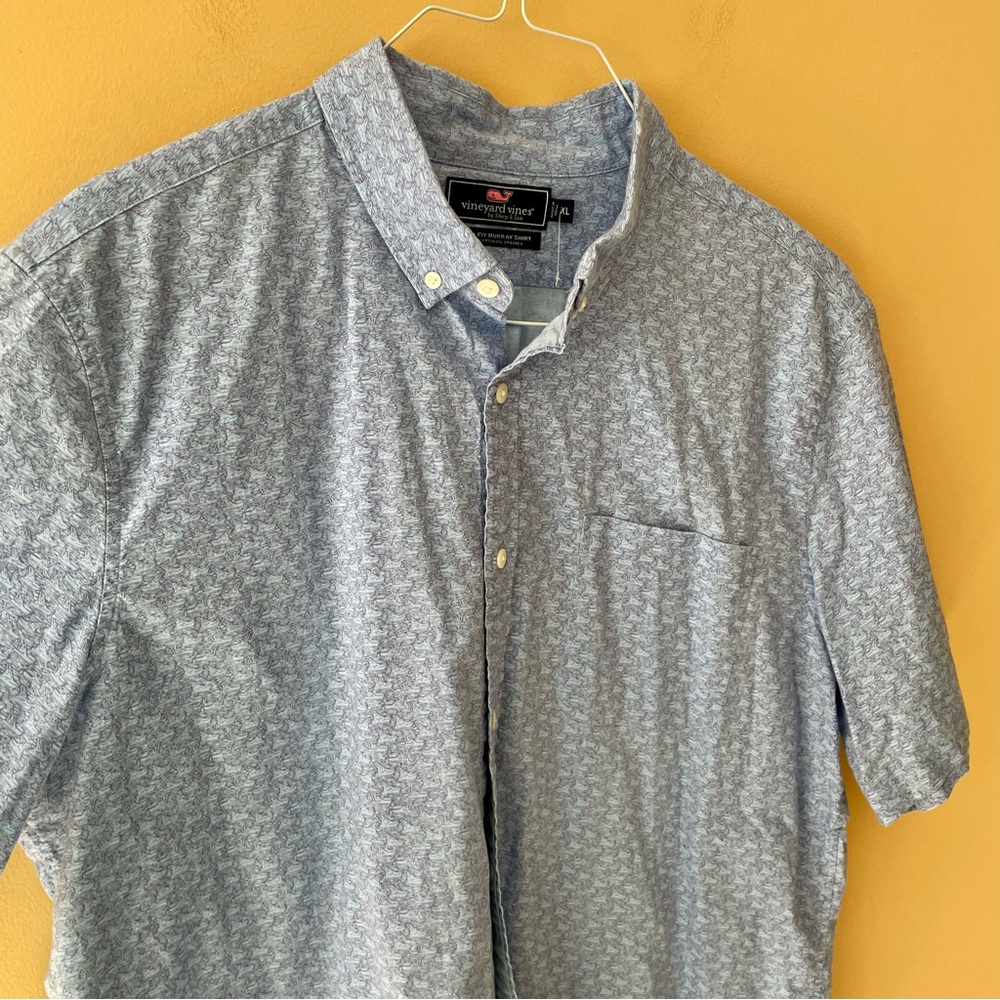 🔻LAST CHANCE🔻 VINEYARD VINES Men’s Slim Fit Murray Shirt in Blue Boat Print - Picture 4 of 6
